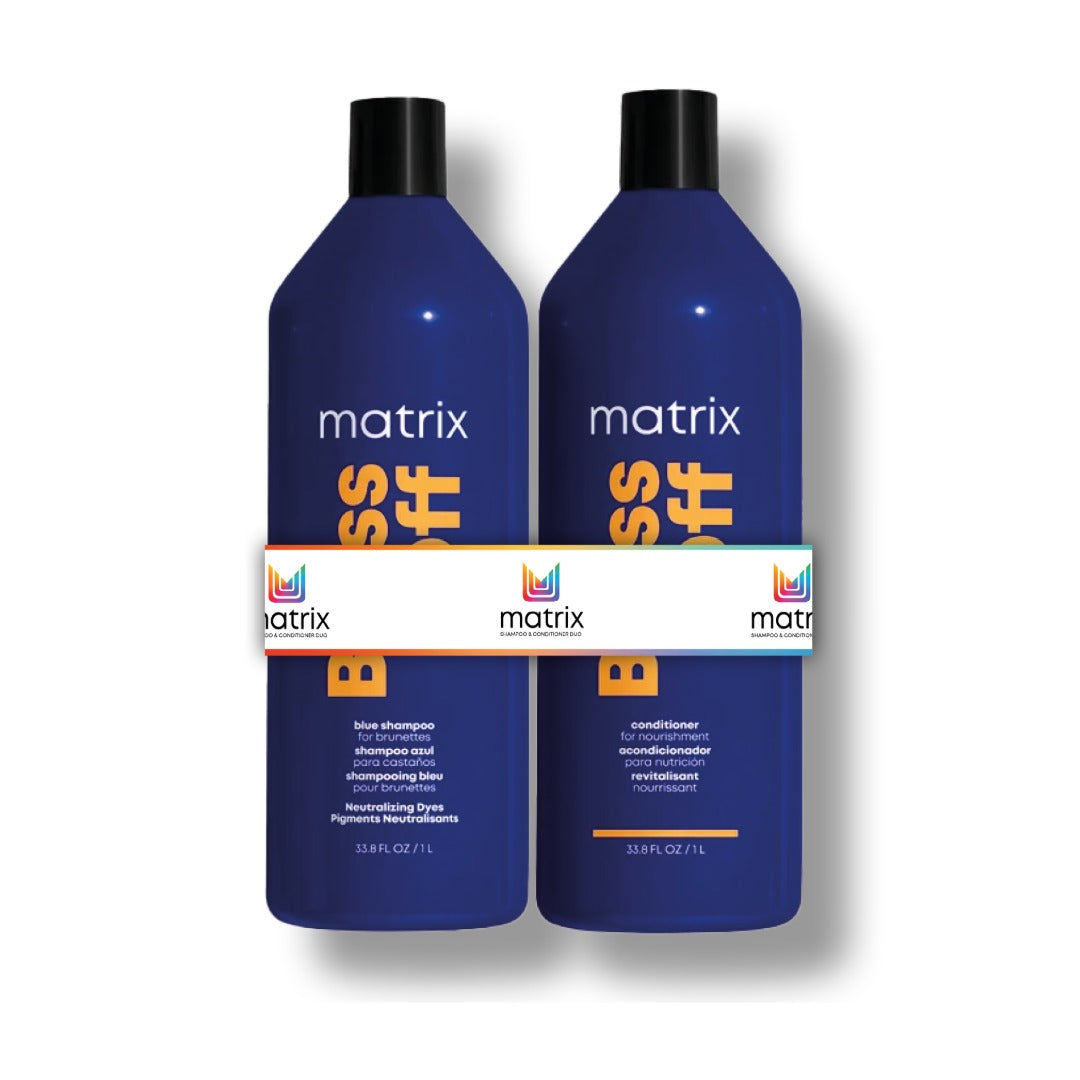 Brass Off Blue Shampoo & Conditioner 1 Litre Duo Matrix