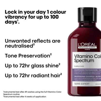 L’Oréal Professionnel Serie Expert Vitamino Color Spectrum Yellow Tones Neutralising Shampoo 300ml - Image 2
