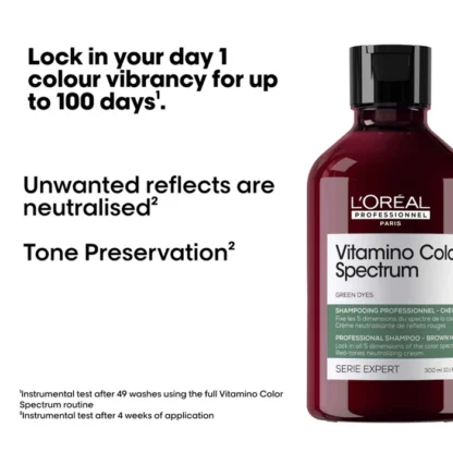L’Oréal Professionnel Serie Expert Vitamino Color Spectrum Red Tones Neutralising Shampoo 300ml - Image 2